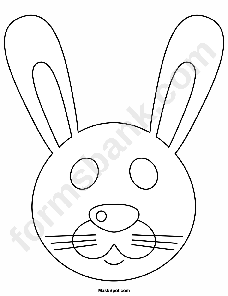 Rabbit Mask Template To Color printable pdf download