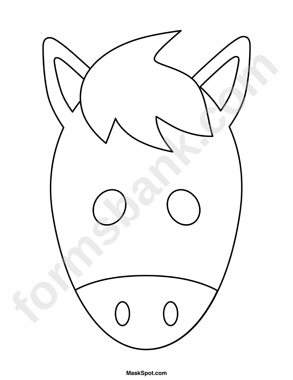 Horse Mask Template To Color printable pdf download