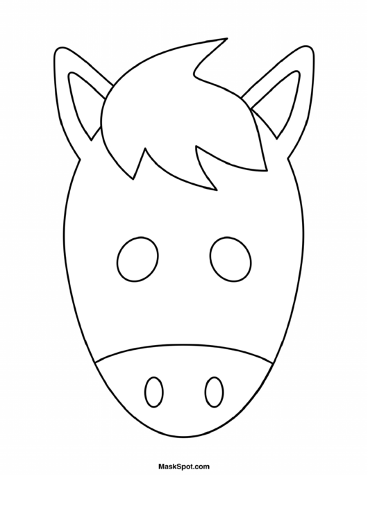 Horse Mask Template To Color Printable pdf