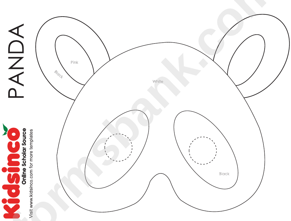 Panda B/w Mask Template
