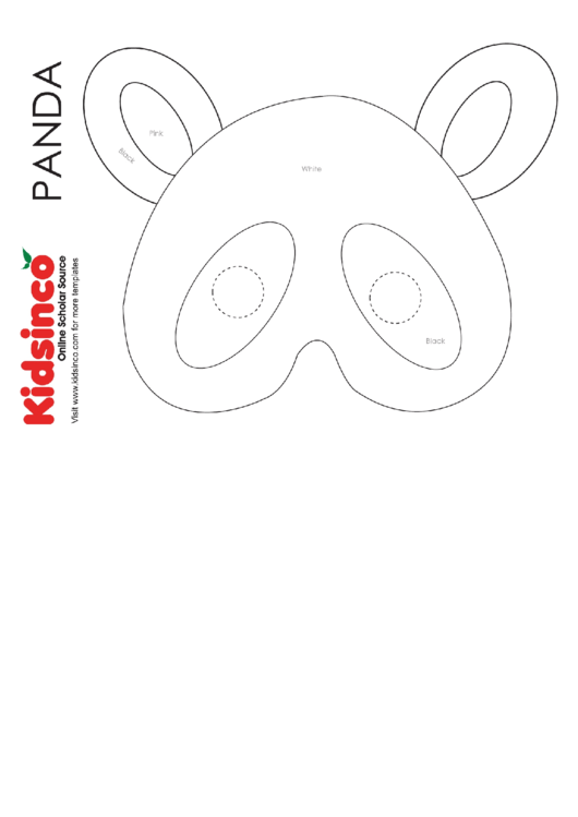 Panda B/w Mask Template Printable pdf