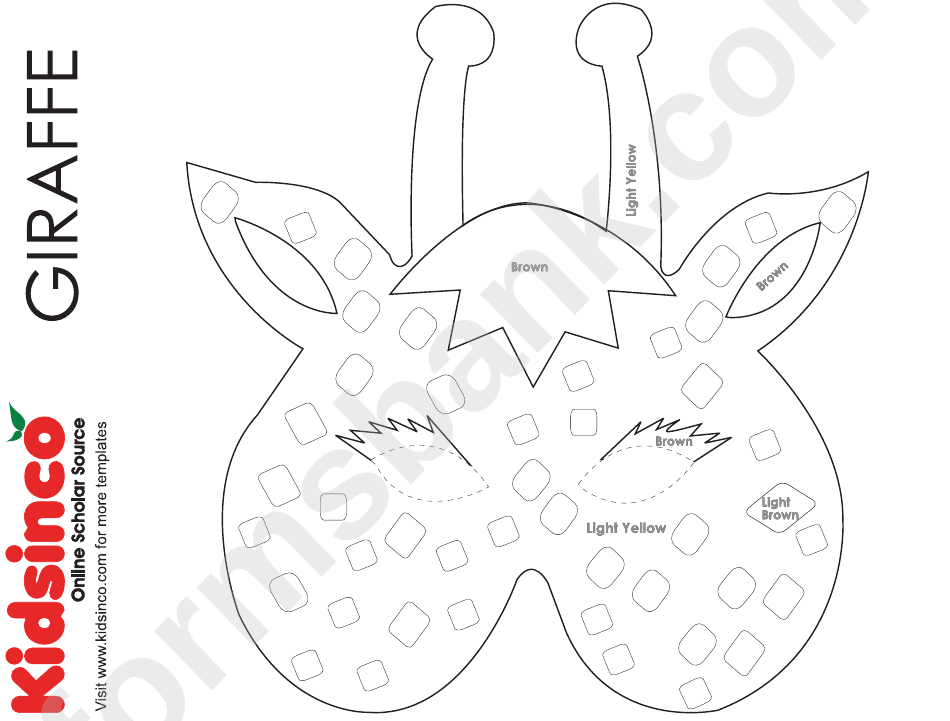 Giraffe B/w Mask Template