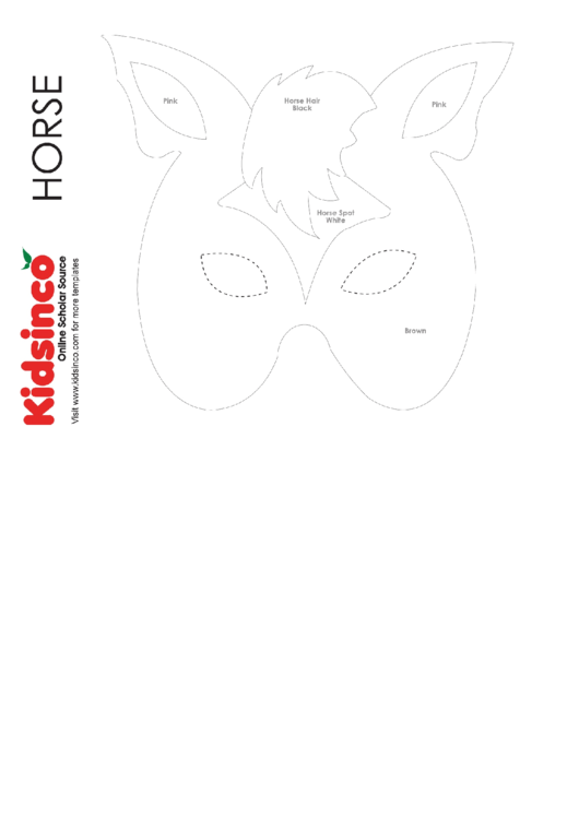 Horse B/w Mask Template Printable pdf