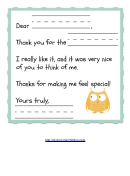 Thank You Note Template For Kids