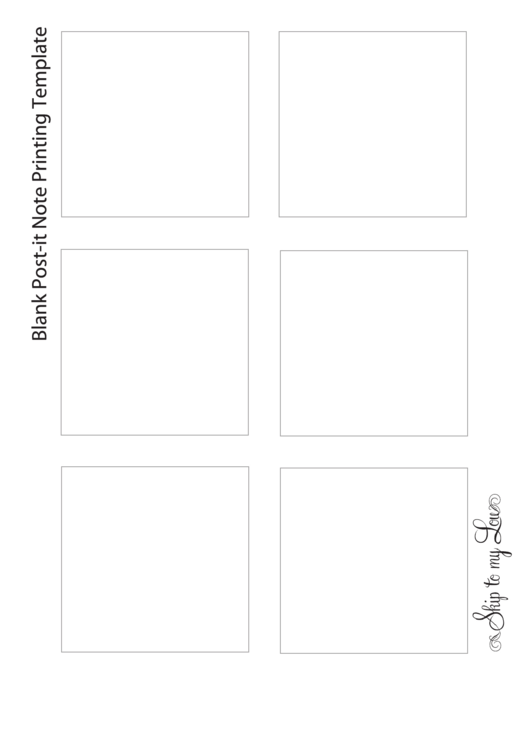 Blank Post-it Note 3x3 Template