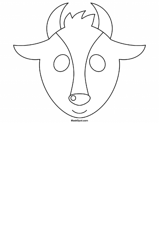 Goat Mask Template To Color Printable Pdf Download