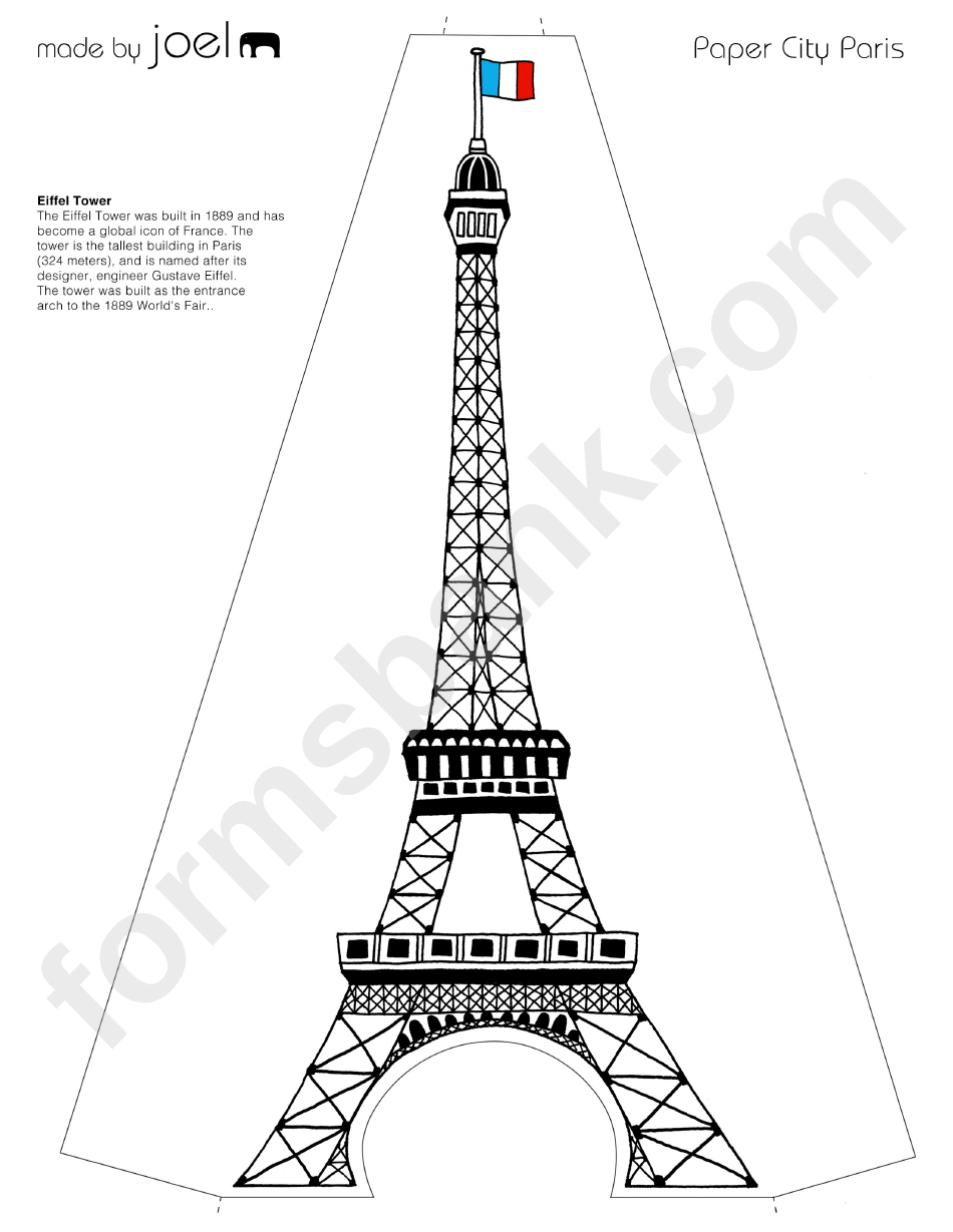 Paper City Paris Eiffel Tower Template - Made By Joel