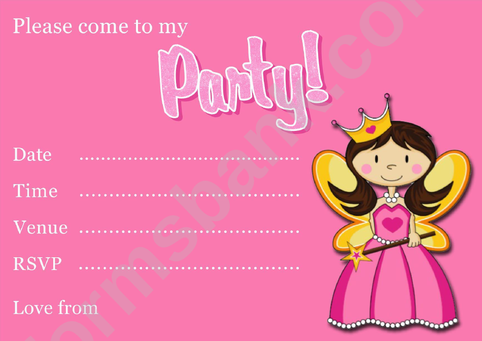 Princess Invitation Template