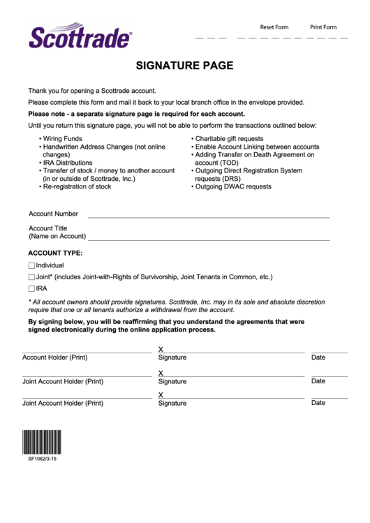 Fillable Signature Page Form Printable Pdf Download