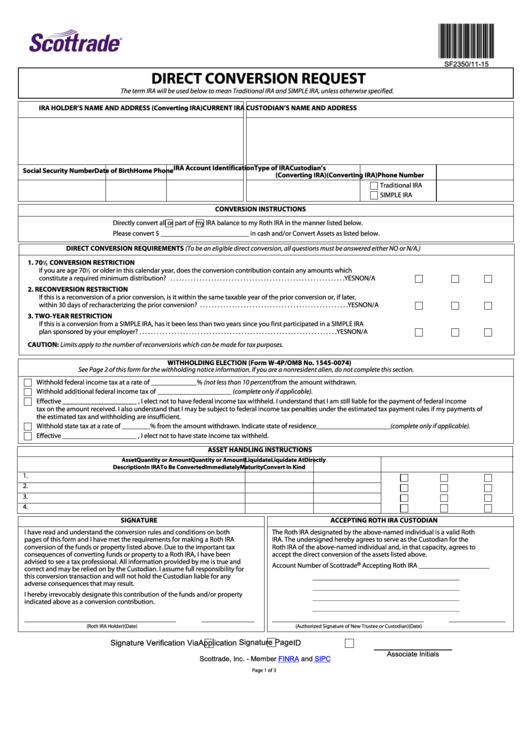 Fillable Direct Conversion Request Form Printable pdf