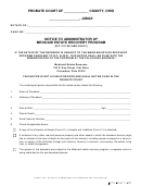 Fillable Ohio Probate Form - Notice To Administrator Of Medicaid Estate Recovery Program Printable pdf