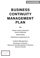 Business Continuity Management Plan