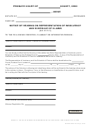 Ohio Probate Form - Notice Of Hearing On Representation Of Insolvency And Schedule Of Claims