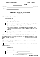Ohio Probate Form - Representation Of Insolvency