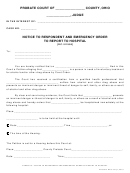 Ohio Probate Form - Notice To Respondent And Emergency Order To Report To Hospital