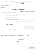 Ohio Probate Form - Affidavit Of Indigency