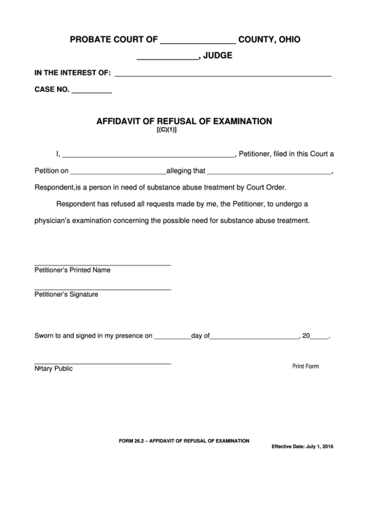 Fillable Ohio Probate Forms Printable pdf