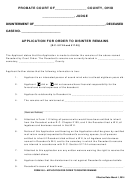 Ohio Probate Form - Application For Order To Disinter Remains