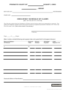 Ohio Probate Form - Insolvency Schedule Of Claims