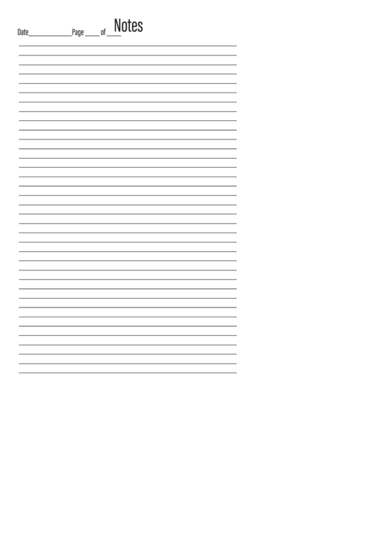 Notes Template Printable pdf