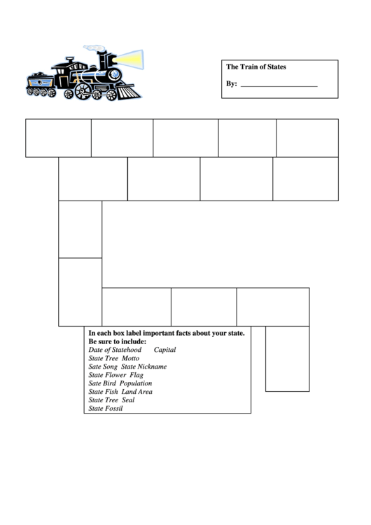 The Train Of States Puzzle Template Printable pdf