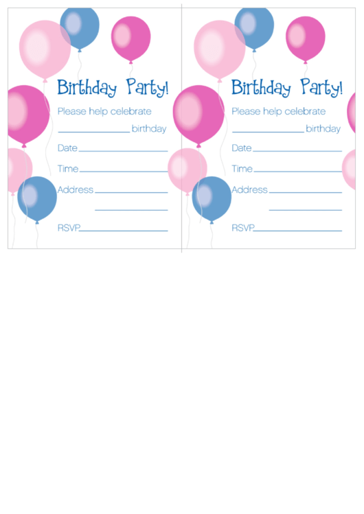 Birthday Invitation Templates Printable pdf