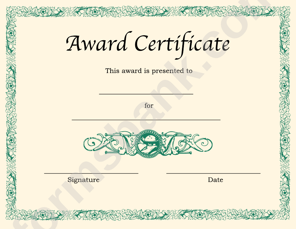 Award Certificate Template