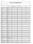 Grocery List Template With Budget Sheet