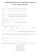 Student Registration Form For Expanding Your Horizons Career