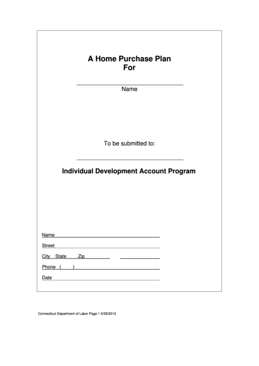 Home Purchase Plan Worksheet Printable pdf