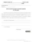 Ohio Probate Form - Entry On Application To Change Address Of The Ward