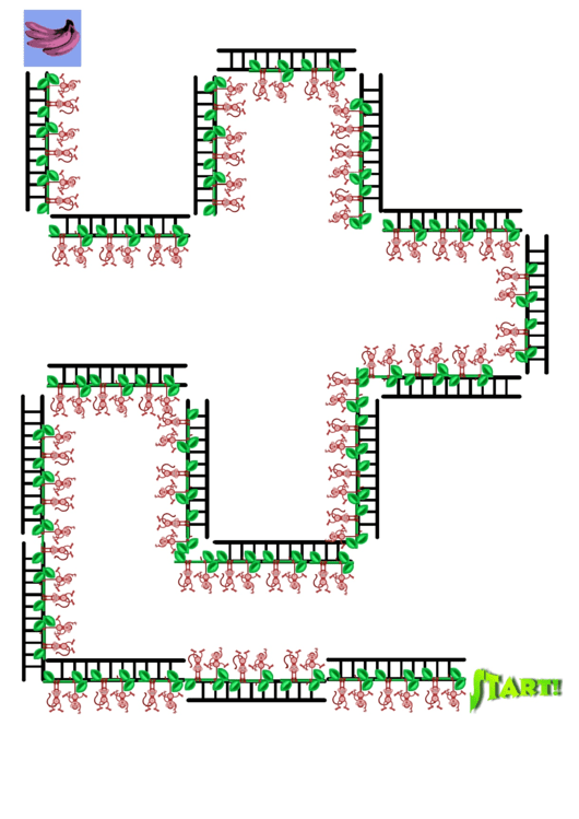 Monkey Ladders Maze Game Template Printable pdf