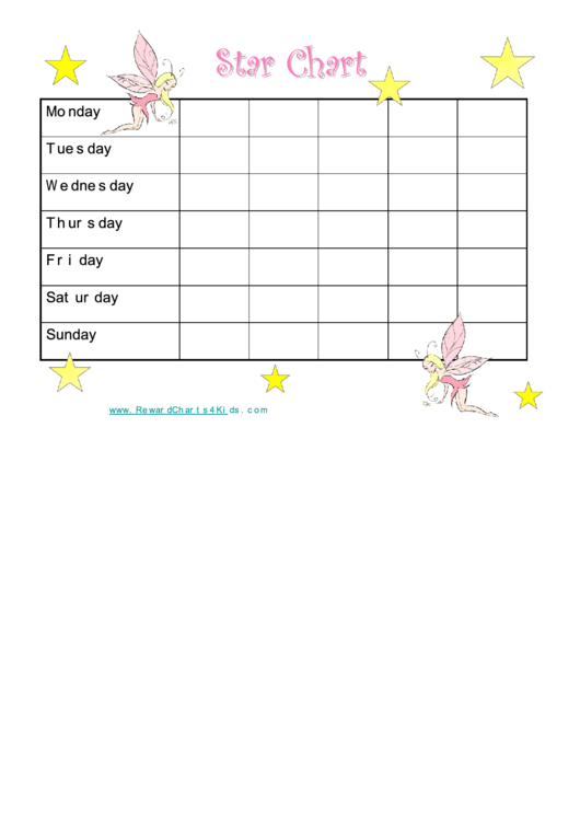 Fairy Star Chart Printable pdf