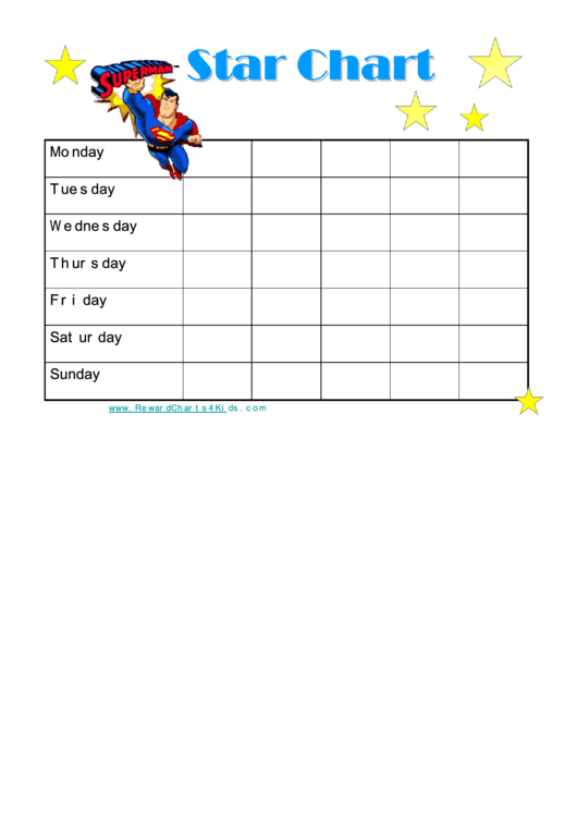 Superman Star Chart Printable pdf