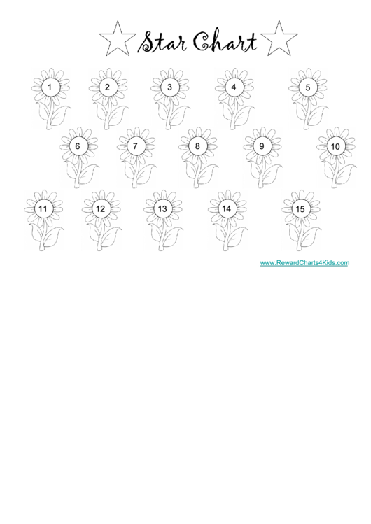 Star Chart With Flowers Printable pdf