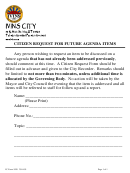 Ic Form 1028 Citizen Request For Future Agenda Items - Ivins City