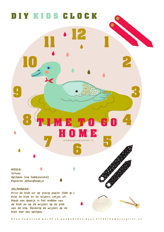 Time To Go Home Clock Template