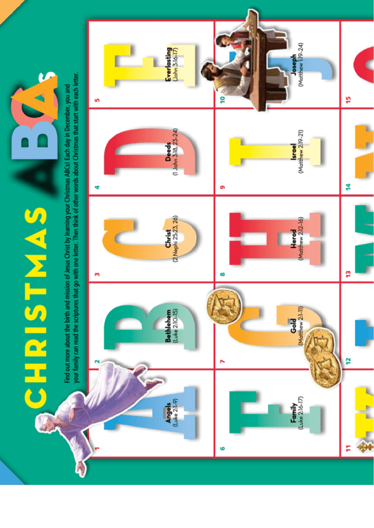 Christmas Alphabet Chart Printable pdf