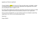 Sample Letter Of Support