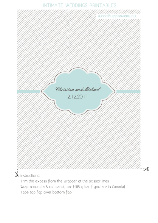 Wedding Candy Wrapper Printable pdf