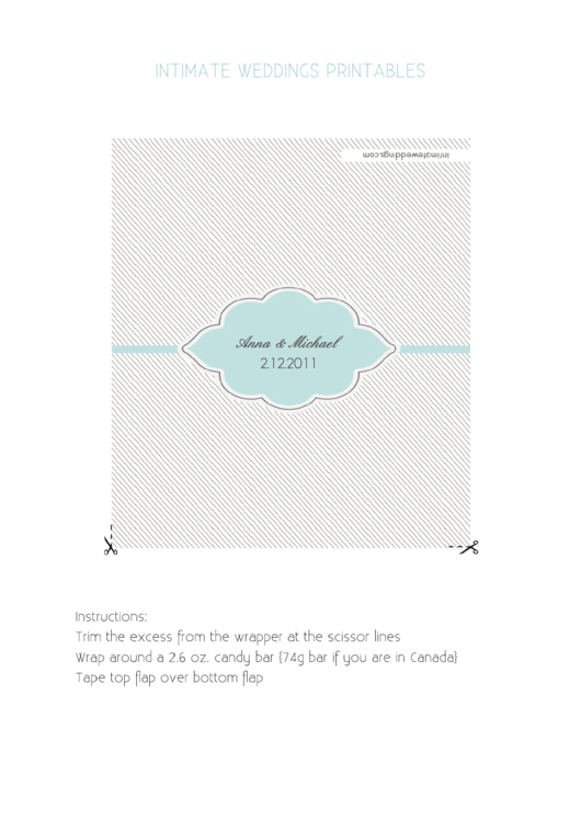 Wedding Candy Bar Wrapper Template Printable pdf