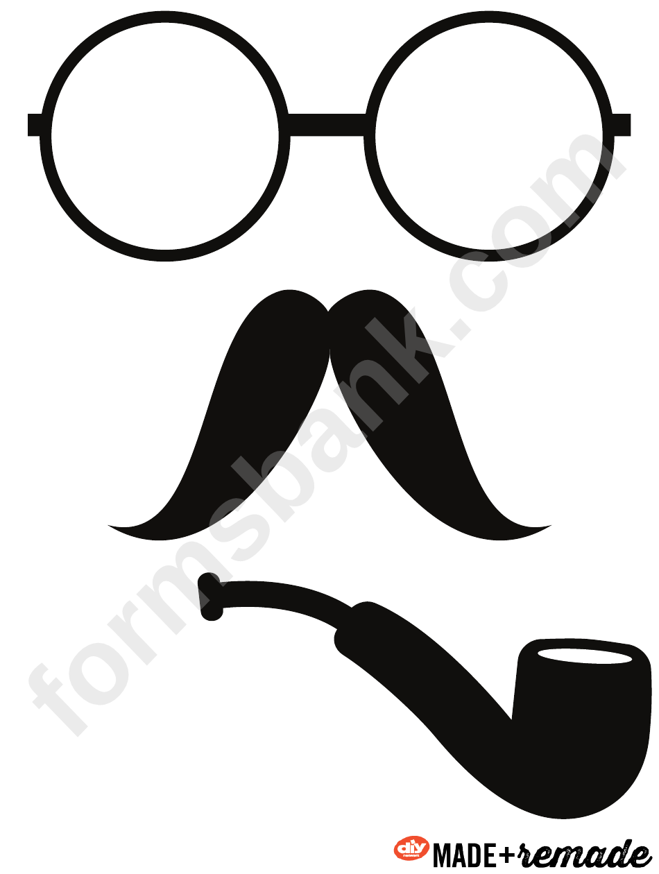 Mustache And Circle Glasses Templates