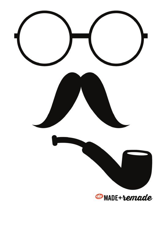 Mustache And Circle Glasses Templates Printable pdf