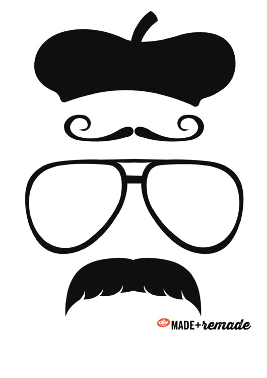 Mustache, Hat, Glasess Templates Printable pdf