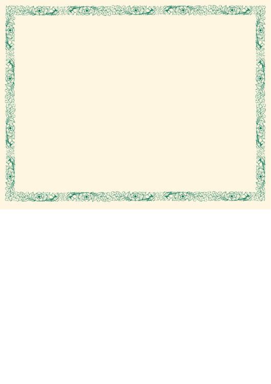 Green And Peach Flowers Page Border Template Printable pdf
