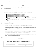 School District Of New London Application For Family And Medical Leave Form