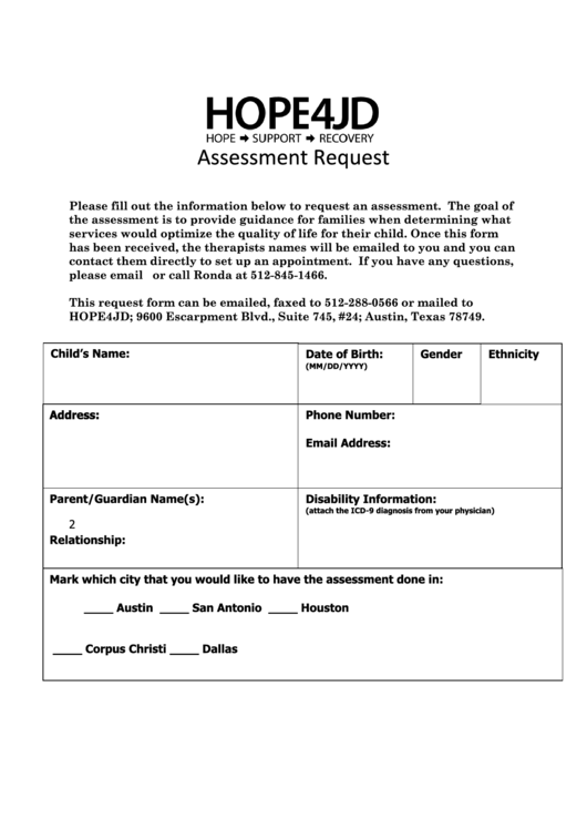 Assessment Request - Hope4minds Printable pdf