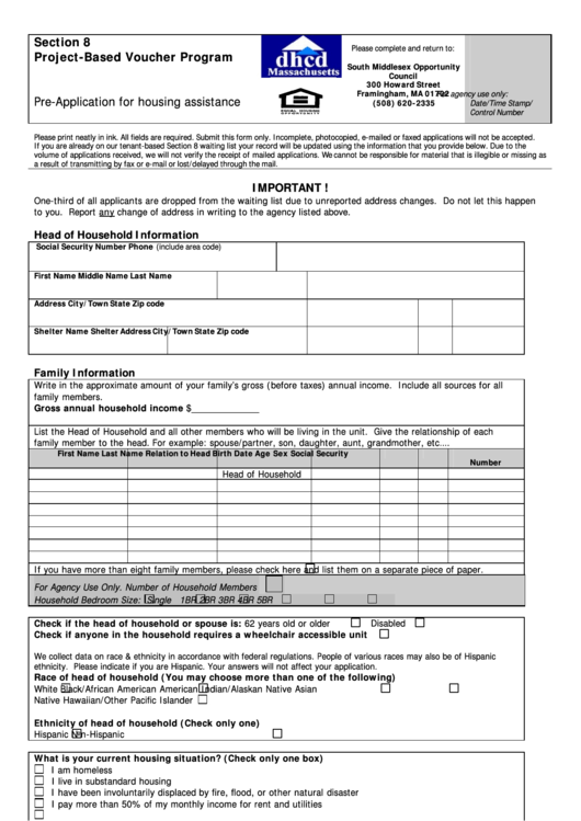 Section 8 Housing Forms Application