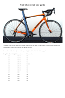 Trek Bike Rental Size Guide