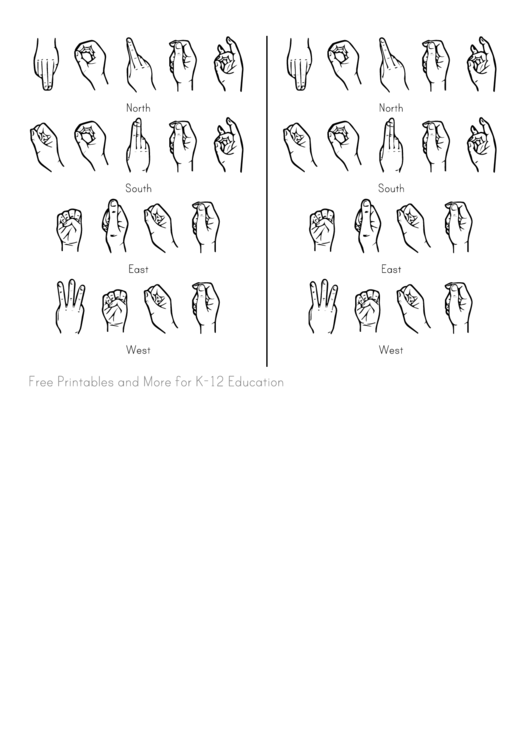 Sign Language Words Chart Printable pdf